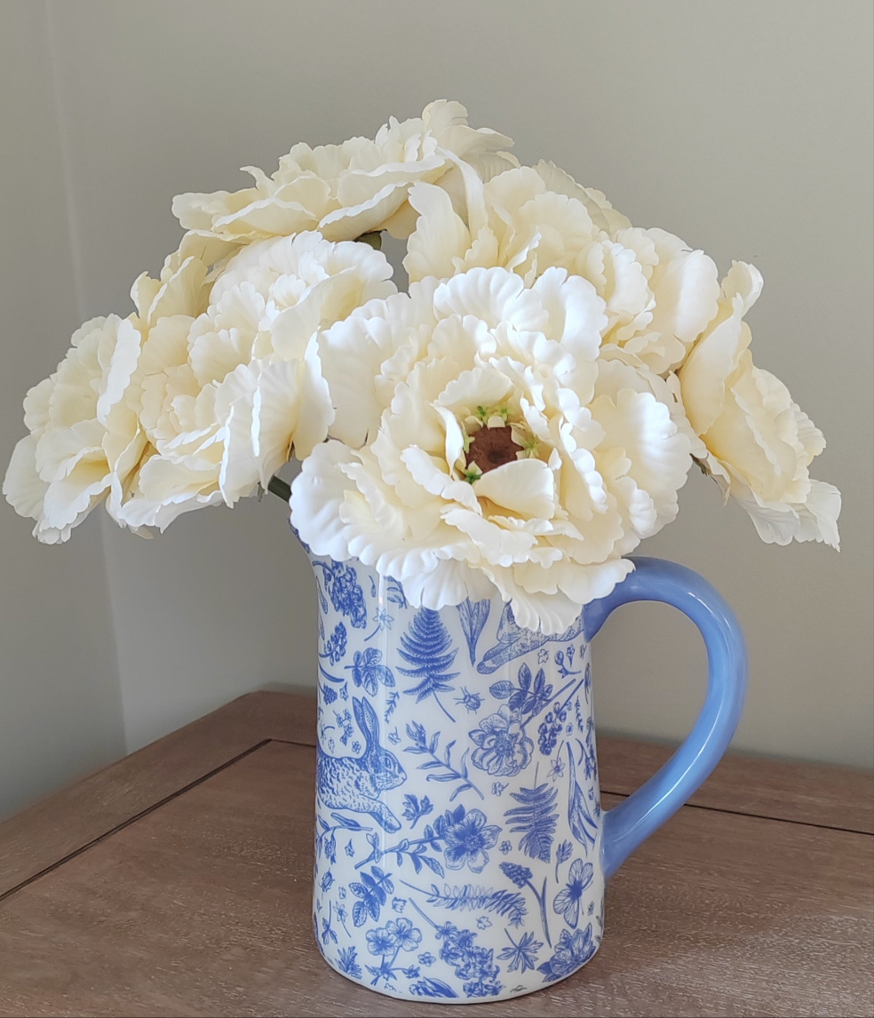 Garden Lace Faux Peony Stem