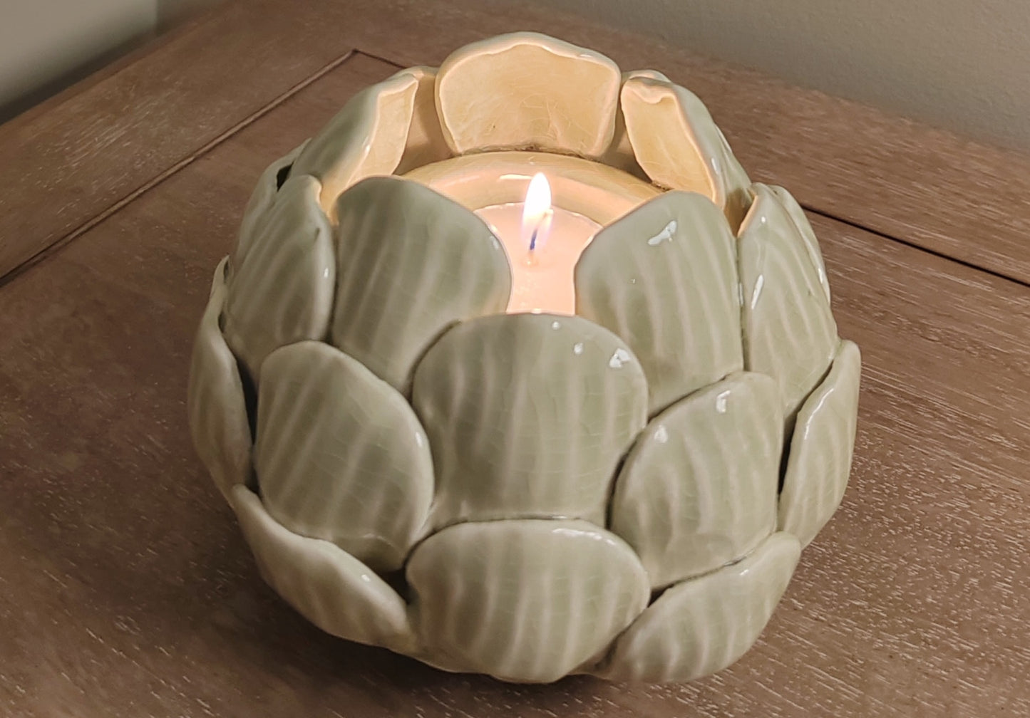 Green Artichoke Candle Holder