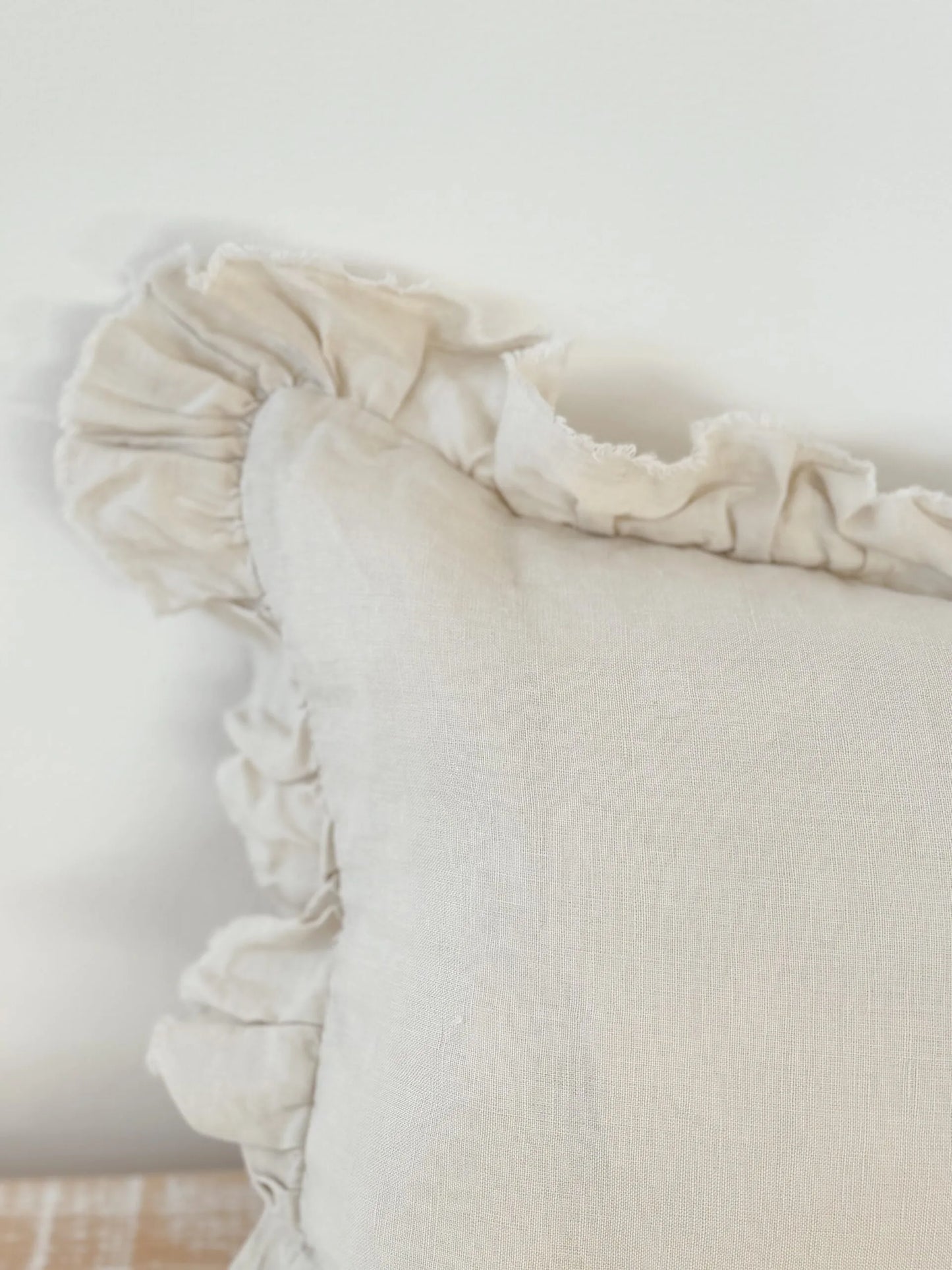 Aoife Cream Ruffle Cushion 50 x 30