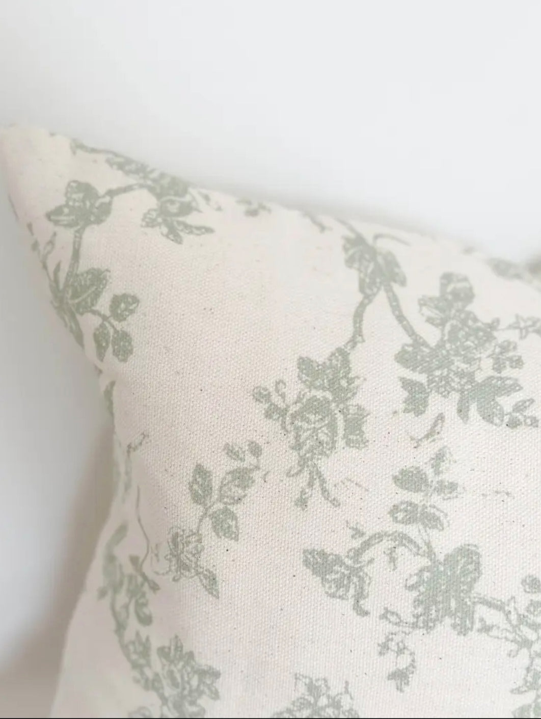 Sophia sage floral print cushion 50cm x 30cm