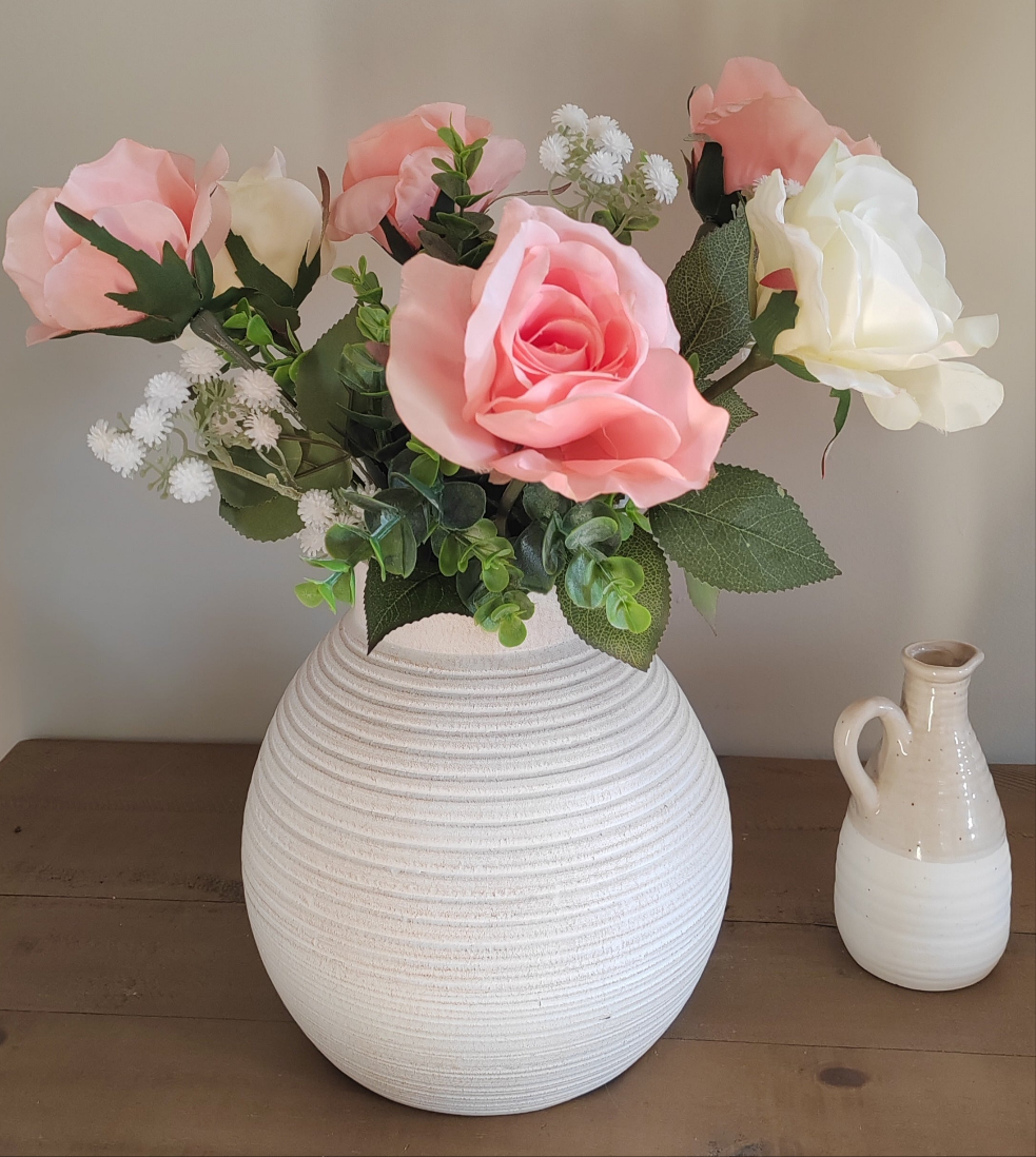 Peach Open Rose Single Stem