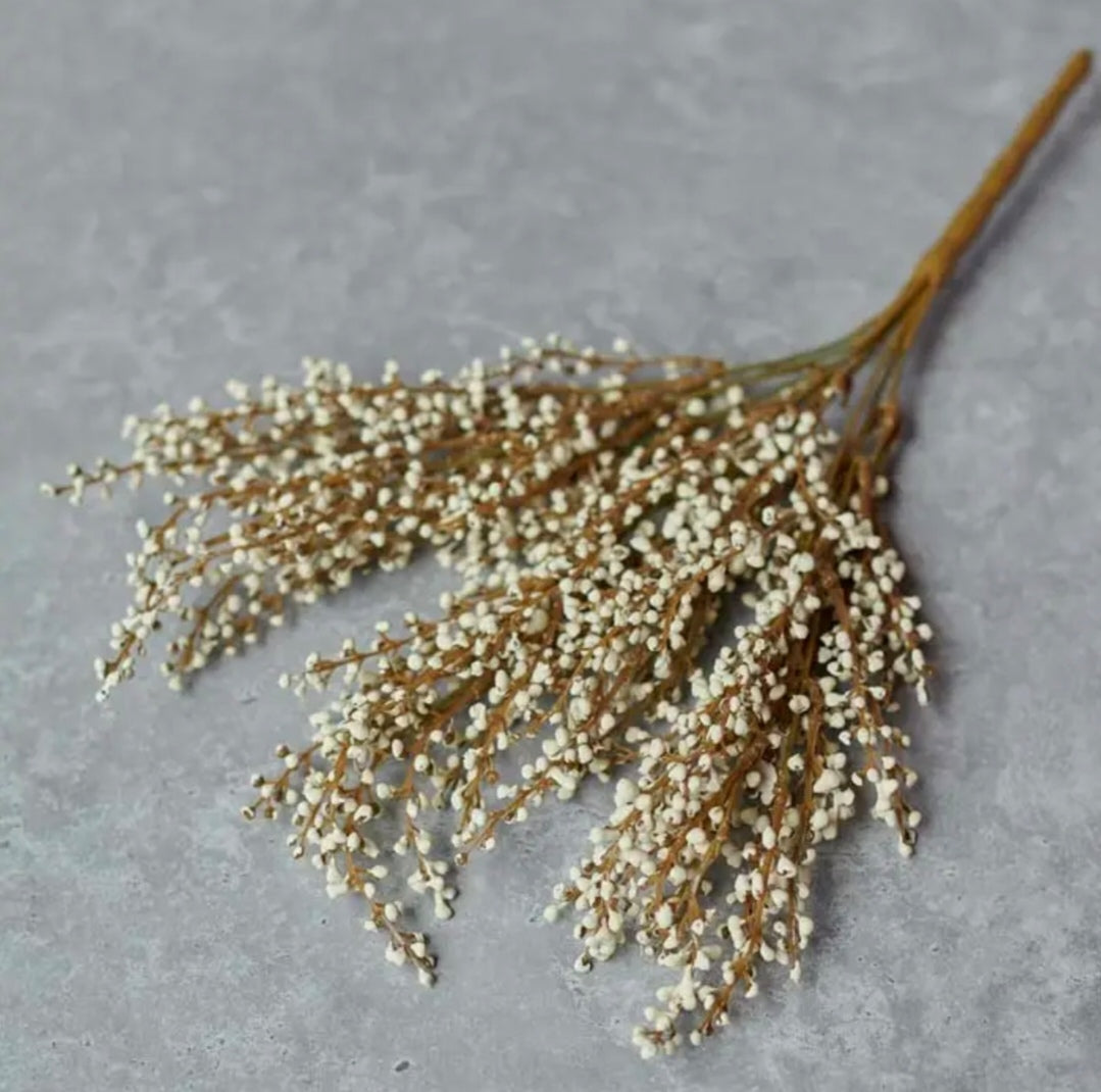 Cream Heather Faux Stem