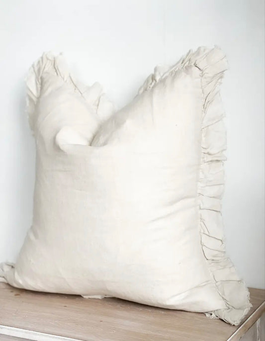 Aoife Cream Ruffle Cushion 45 x 45