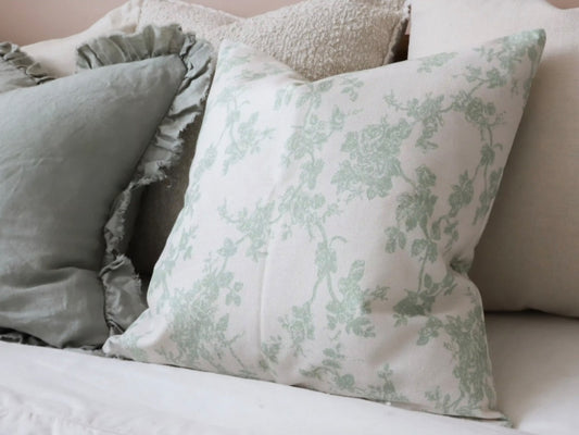 Sophia Sage Floral Print Cushion